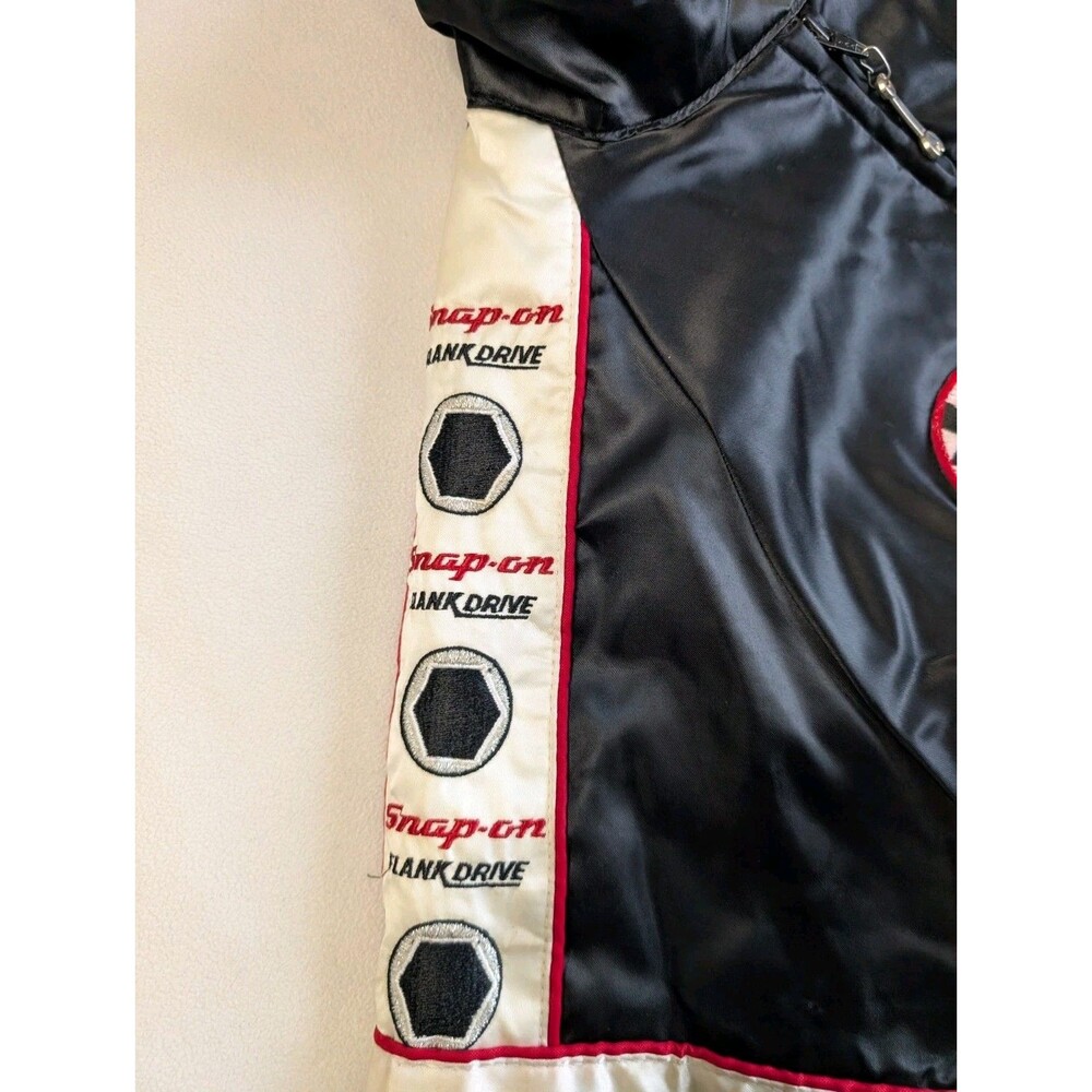 Vtg 90s Mens Medium Snap On Racing Quilt Lined Satin Bomber Jacket USA Snapon - Picture 9 of 16